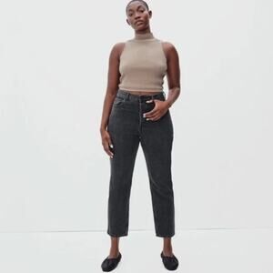 Everlane The Curvy 90s Cheeky Straight High Rise Button Fly Black Crop Jeans